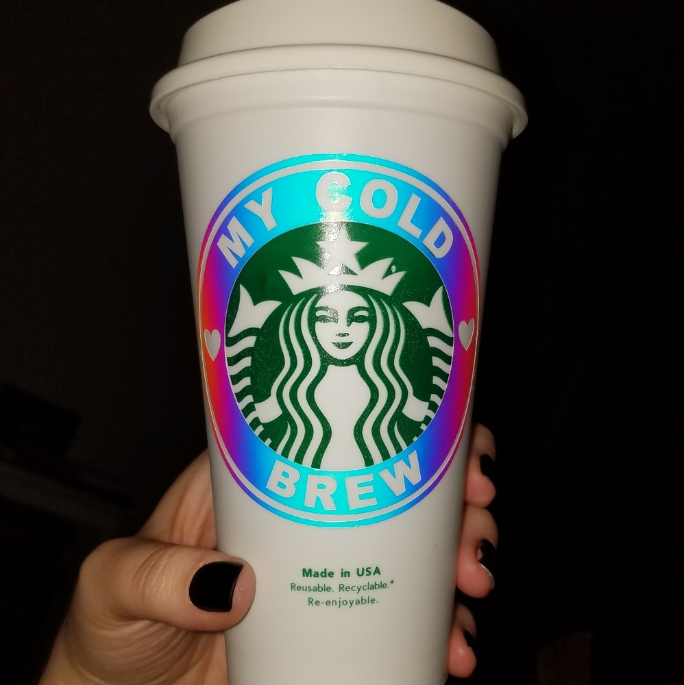 Starbucks cold brew holographic grande size cup